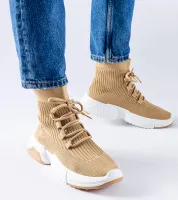 Ciemnobeżowe wysokie sneakersy Sanschagrin 37