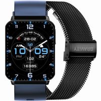 smartwatch gravity granatowo czarny 2 paski gt17-9