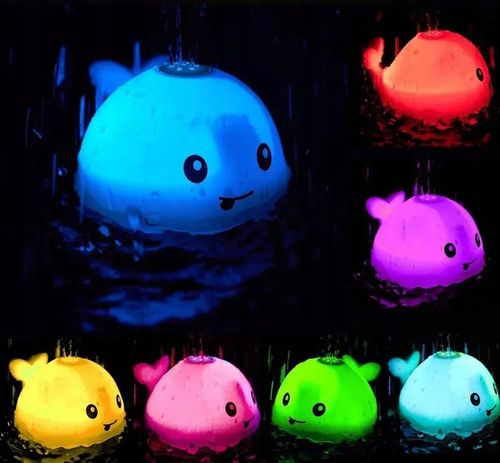 Pływająca FONTANNA do kąpieli WIELORYB LED świeci na Arena.pl