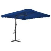 Emaga Parasol ogrodowy na stalowym słupku, niebieski, 250x250x230 cm