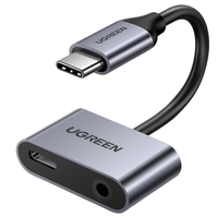 adapter ugreen cm193 50596 audio dwuportowy usb-c (męski) - mini jack