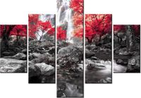 70 100CM OBRAZ 5 ELEM JESIENNY WODOSPAD DRUK PŁÓTNO
