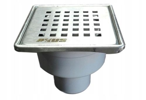 WPUST PODŁOGOWY NIERDZEWNY 10X10 ODEJŚCIE PIONOWE FI50 ANTYZAPACH INOX RAMA na Arena.pl