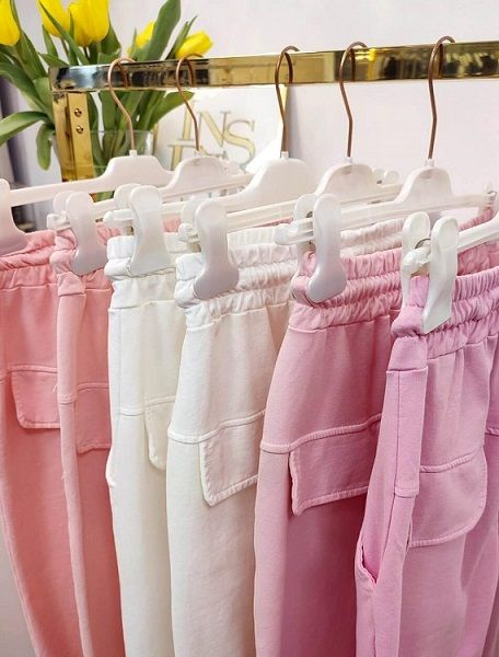 Spodnie Włoskie Wiya Bawełniane z Patką Uni Beige zdjęcie 4