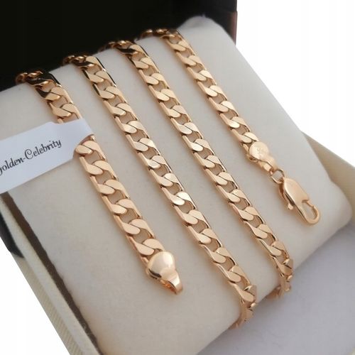 ZŁOTY ŁAŃCUSZEK MĘSKI PANCERKA+KRZYŻYK 18K 55CM PREZENT DLA NIEGO + GRATISY na Arena.pl