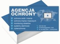 Wizytówki firmowe 200 szt WIELE WZORÓW do wyboru AGENCJA OCHRONY