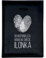 KALENDARZ A5 2026 DZIENNY KSIĄŻKOWY Z NADRUKIEM DLA MAMY TWÓJ NAPIS