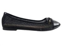 Czarne baleriny z siateczką czółenka damskie 37
