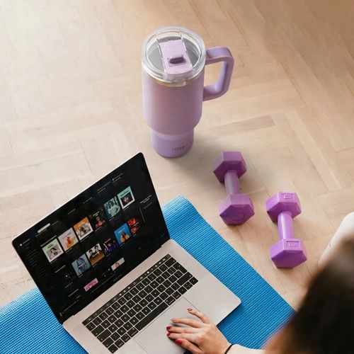 Kubek termiczny bidon na wode ze słomką teleskopową, termos do auta, 1200ml na Arena.pl