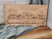 Obraz drewniany wypukły Płaskorzeźba Ostatnia Wieczerza naturalny 50 cm