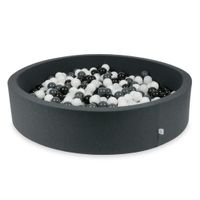 Suchy basen grafitowy 130x30 z piłeczkami 600 sztuk (białe, grafitowe, czarne, białe sweterkowe)