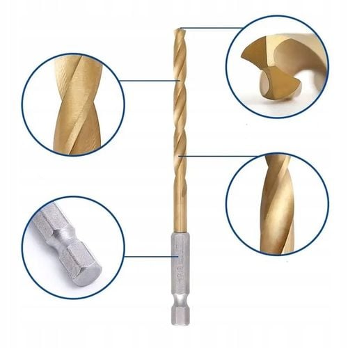 WIERTŁA HEX BITY DO METALU 1,5-6,5 HSS TYTAN 13SZT WIERTŁA PRECYZYJNE na Arena.pl