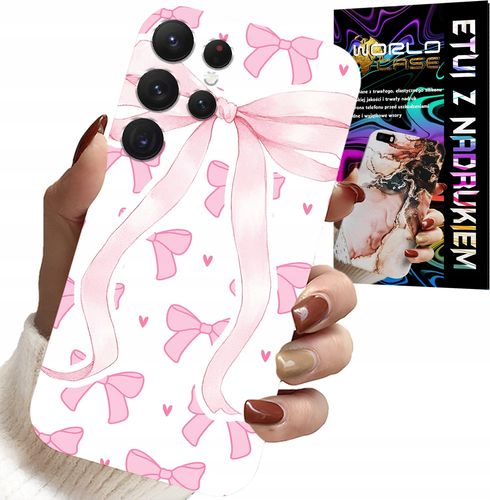 ETUI DO SAMSUNG GALAXY S24 ULTRA - RÓŻOWE WSTAZKI WSTĄZKA MODNE WZORY CASE na Arena.pl