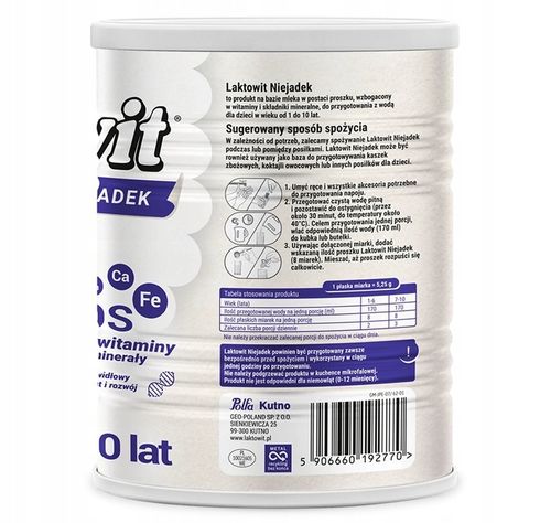 Mleko Modyfikowane Odżywcze Niejadek Laktowit 1-10 lat 400 g na Arena.pl