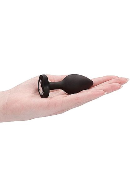 Diamond Heart Butt Plug - Regular - Black zdjęcie 8