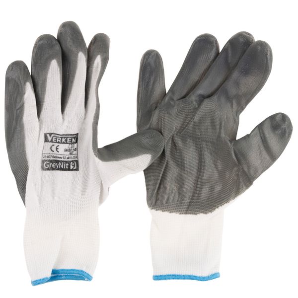 RĘKAWICE ROBOCZE NITRYLOWE SZARE ROZMIAR 9 L zdjęcie 5