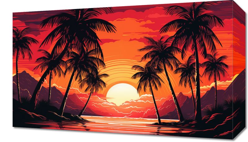 Obraz 50x30cm Palmy Przy Lagunie zdjęcie 1