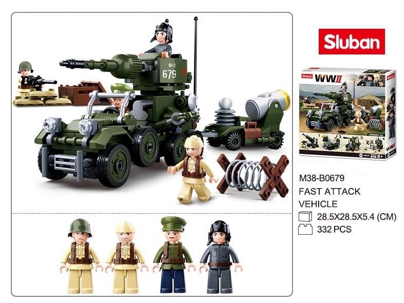 KLOCKI SLUBAN WWII Pojazd wojskowy działo 4w1 kompatybilne z LEGO zdjęcie 5