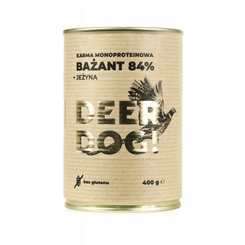 Mokra karma dla psa Deer Dog BAŻANT Z JEŻYNĄ puszka 400 G PREMIUM 84% MIĘSA na Arena.pl