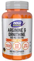 NOW FOODS Arginine 500 mg + Ornithine 250 mg (100 kaps.)