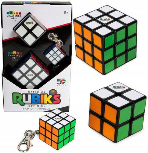 ORYGINALNA KOSTKA RUBIKA ZESTAW RODZINNY 2X2 I 3X3 + BRELOK 3X3 na Arena.pl