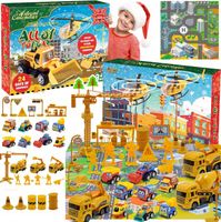 KALENDARZ ADWENTOWY DLA DZIECI - 24SZT ZABAWKI POJAZDY BUDOWLANE ZESTAW