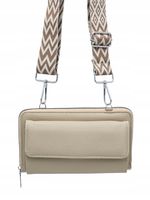 Torebka listonoszka portfel etui na telefon pasek BOHO beżowy LDA010