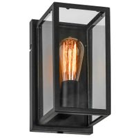 Kinkiet LAMPA ścienna LAVERNO MB-402621-1-B Italux metalowa OPRAWA klatka latarenka czarna przezroczysta