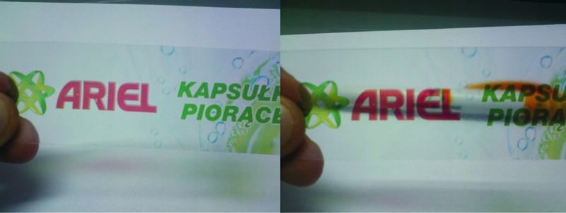 WYDRUK NA FOLII PRZEZROCZYSTEJ Z OBRYSEM NAKLEJKI zdjęcie 2