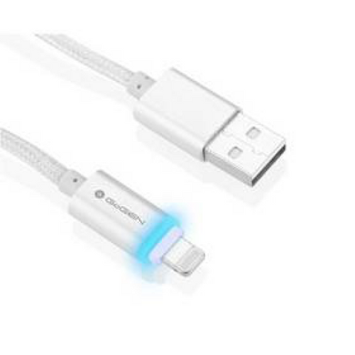 Kabel GoGEN USB A/LIGHTNING B, LED, (LIGHTNL 100 MM02) Srebrny na Arena.pl