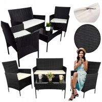 ZESTAW MEBLI OGRODOWYCH TECHNORATTAN MEBLE DO OGRODU NA TARAS BALKON STÓŁ