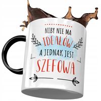 Kubek Czarny Szefowej Idealna Szefowa Z Nadrukiem Ze Zdjęciem