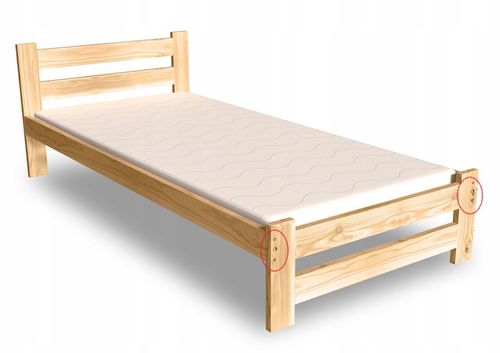 ŁÓŻKO DREWNIANE 100x200 B sosnowe WYSOKI ZAGŁÓWEK Producent na Arena.pl