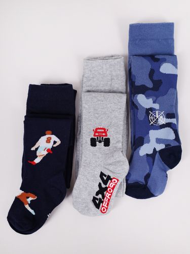 Rajstopy chłopięce bawełniane we wzory 3PAK 104-110 YOCLUB na Arena.pl