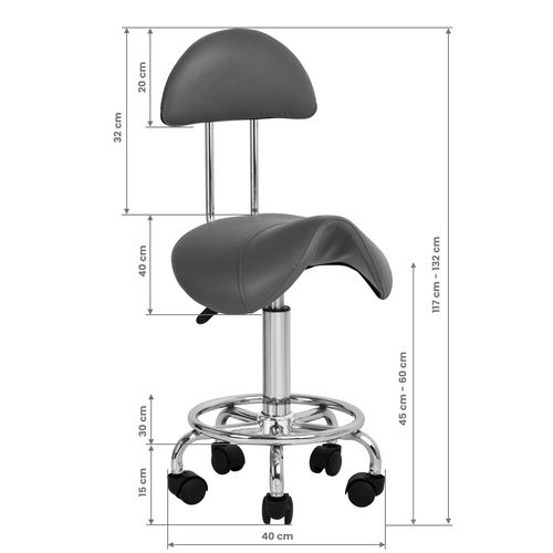 Taboret kosmetyczny 6001 szary na Arena.pl