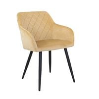 Krzesło tapicerowane welurowe do salonu 089 beżowe, czarne nogi