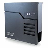 16445 Skrzynka pocztowa nowoczesna z okienkami zamykana duża grafitowa