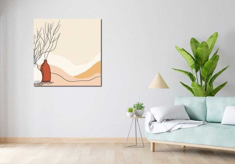 Obraz 90x90cm Stylowe Beże zdjęcie 2