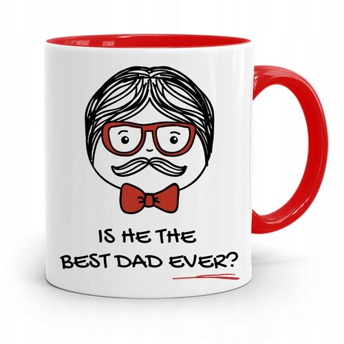 Kubek Czerwony Dla Taty Ojca Best Dad Ever? Z Nadrukiem Ze Zdjęciem na Arena.pl