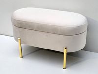 Pufa ławka owalna ze schowkiem Velvet Kaszmir