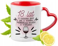 18 Urodziny Czerwony Z Uszkiem W Kształcie Serca Na Prezent