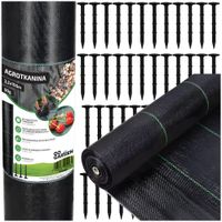 Agrotkanina przeciwko chwastom ściółkująca 1,6*100m 90g + szpilki