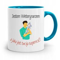 Kubek Błękitny Weterynarza Jestem Weterynarzem Z Nadrukiem Ze Zdjęciem
