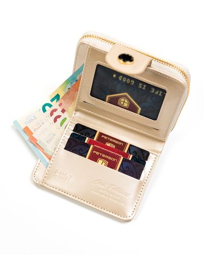 mały portfel damski ze skóry ekologicznej na zatrzask i suwak - peterson na Arena.pl