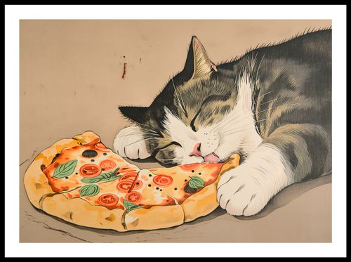 Plakat 70x50cm Pizza Dla Kota na Arena.pl
