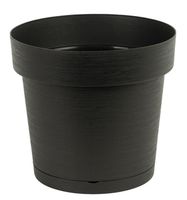 Doniczka plastikowa z podstawką 34,5 cm tworzywo sztuczne antracytowy mat