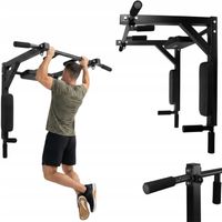 WIELOFUNKCYJNY DRĄŻEK DO PODCIĄGANIA DIPÓW ĆWICZEŃ UNIWERSALNY 2w1