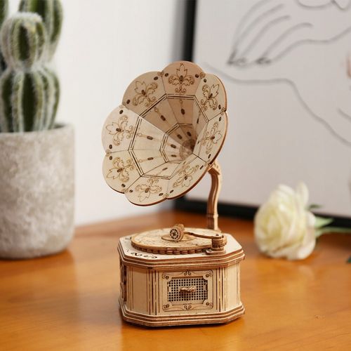 ROBOTIME Drewniany Model Puzzle 3D Gramofon na Arena.pl