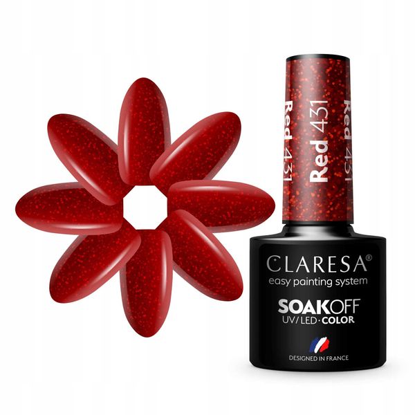 CLARESA LAKIER HYBRYDOWY RED 431 zdjęcie 4