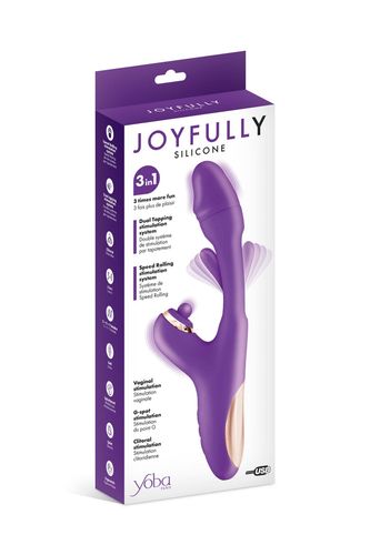 joyfully 3-in-1 rabbit vibrator with tapotem purple na Arena.pl